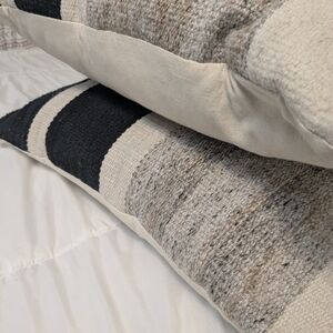 Threshold Brand Neutral Striped Decorative Pillow Cover - Cream, Black.